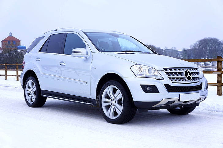 naturaleza, nieve, Blanco, coche, vehículo, lujo, Mercedes