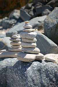 pebbles, beach, pile, rock, stone, coastline, coast