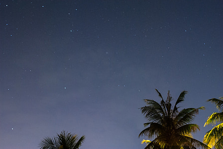 a estrela, Praia de hua hin, à noite, Astronomia, estrela - espaço, céu, natureza
