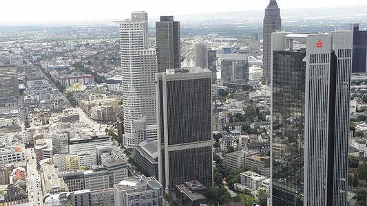 Frankfurt, Tyskland, arkitektur, Skyline, staden, stadsbild, tornet