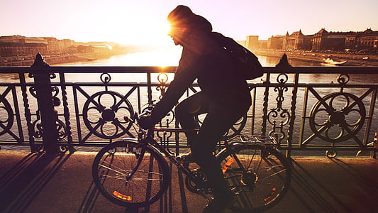 rowerów, rower, Most, zimno, dojazdów do pracy, jazda na rowerze, rowerzysta