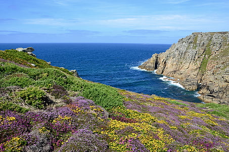 Cornwall, krasts, jūra, Anglija, klints, akmeņains krasts, Lielbritānija