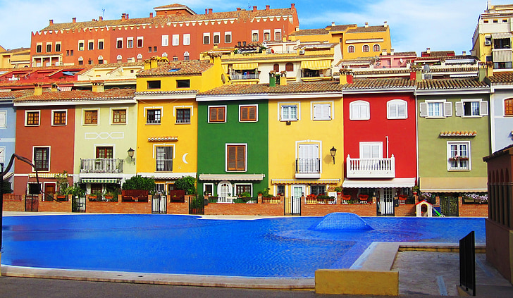 Port saplaya, Spagna, Valencia, Valence, piscina, colori, acqua