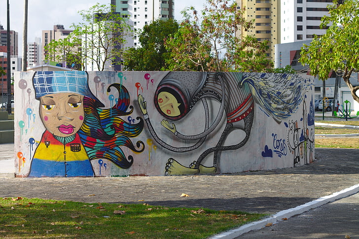 ciudad, urbana, arte, contaminación visual, grafito