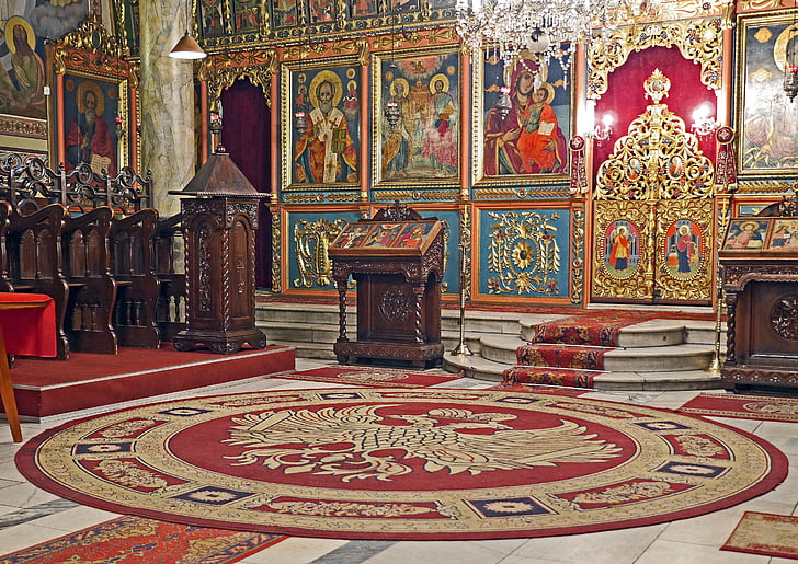 l'església, sala d'oració, ortodoxa, búlgar, daurats, pa d'or, icones