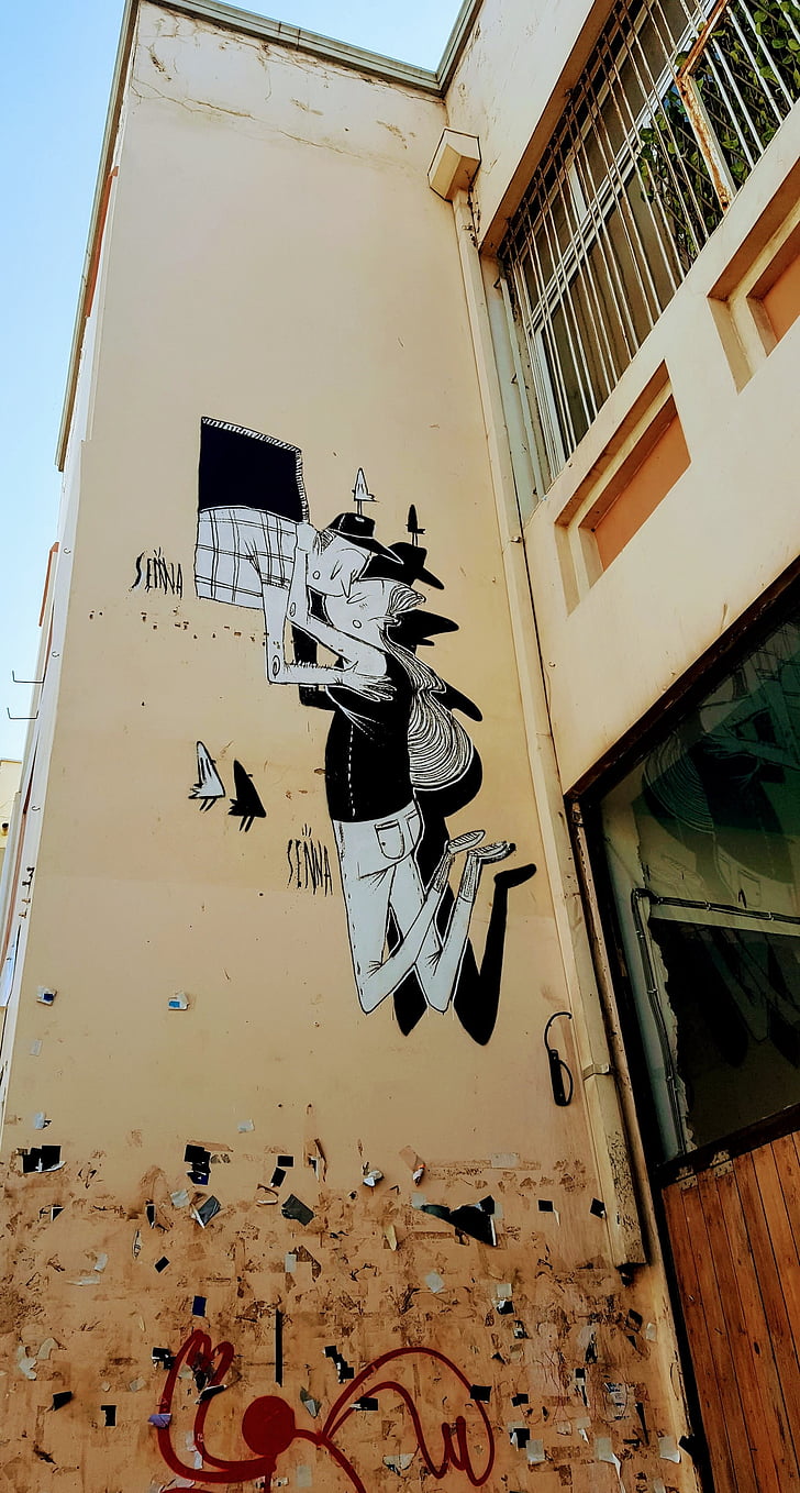rumah, grafiti, Kota