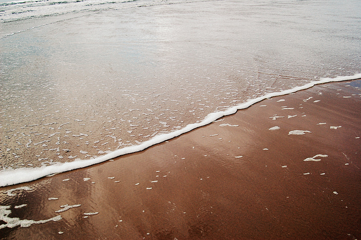 beach, tide, mirror, reflection, serene, ocean, sea