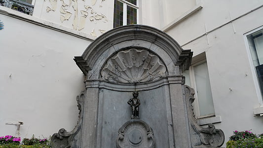 Manneken pis, Belgie, Brusel, orientační bod, socha