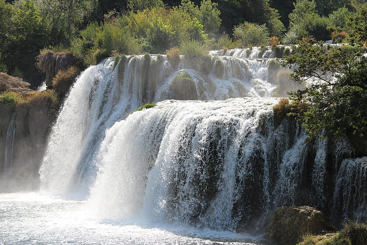 Cachoeira, água, Croácia, natureza