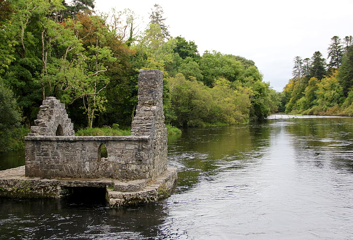 монастир, Річка, християнські, Ірландія, Ірландський культури, християнство, ліс