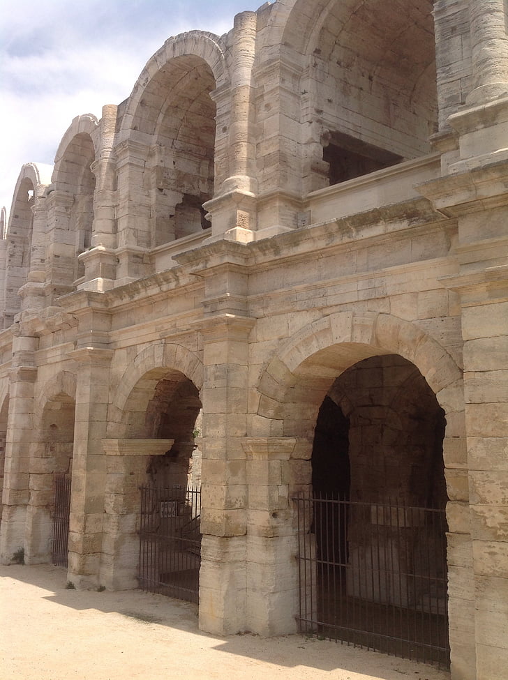 arena, roman, arles, ancient, architecture, landmark, europe