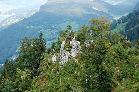 岩石, 山脉, klewenalp, 瑞士, 视图, 山, 风景名胜