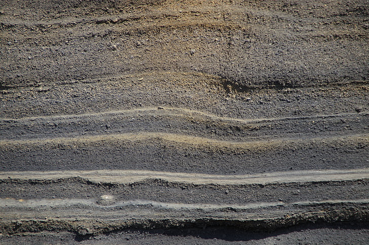 couches de roche, montagne, Ténérife, l’encrassement, sable, mur de sable, nature