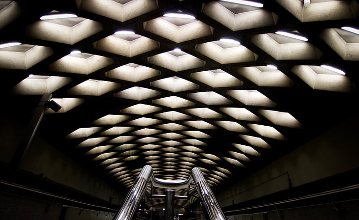 สแตนเลส, เหล็ก, รั้ว, รถไฟใต้ดิน, โถงทางเดิน, รูปแบบ, สถาปัตยกรรม