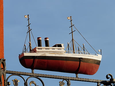 ship, steamer, cruise ship, chimney, boot, masts, sea