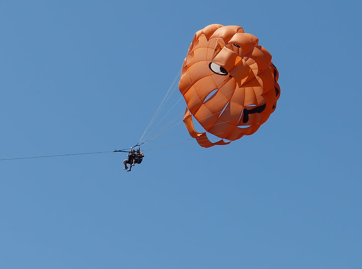 parachute, mouche, flotteur, Sky, bleu, parapente, parachute ascensionnel
