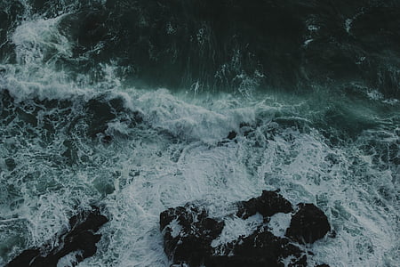 Já?, oceán, voda, vlny, Příroda, kameny, pobřeží