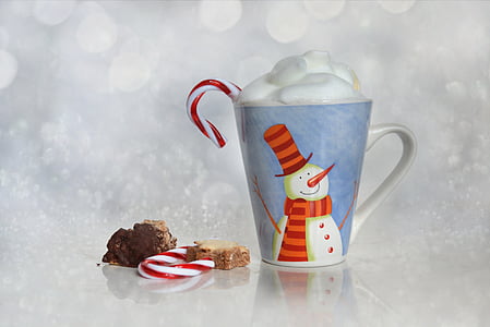 크리스마스, 컵, bokeh, 파이, 커피, 제과, 음료