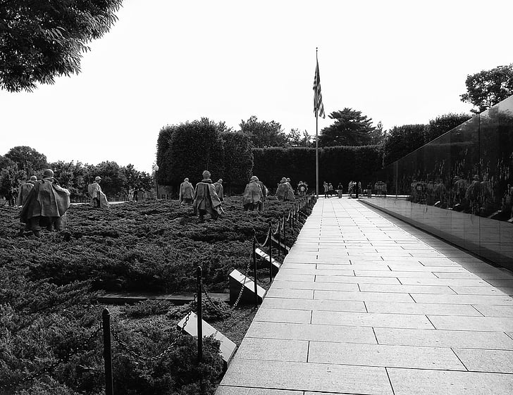 anıt, Kore Savaşı, Memorial, savaş, Washington, DC, Amerikan