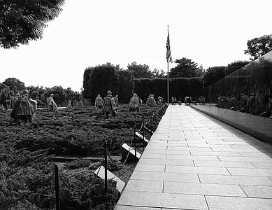 Monumen, Perang Korea, Memorial, Perang, Washington, DC, Amerika Serikat