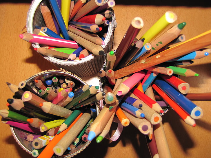 Pencil, färg, skrivverktyg, pennor