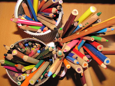 blyant, farve, skriftligt værktøj, blyanter