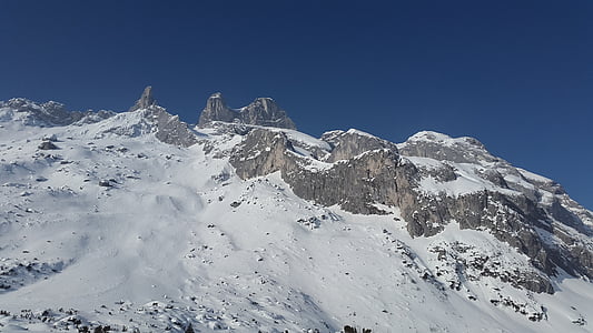 drusenfluh, Alpine, mäed, rätikon, drusen towers, Rock, talvel