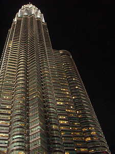 吉隆坡, 摩天大楼, 建设, 晚上, 城市, 办公室, 塔