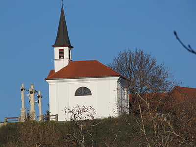 kirke, kors, blå, kapell, St. thomas mount, himmelen