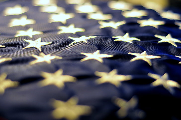 stjerner, blå, USA, symbolet, patriotiske, patriotisme, banner