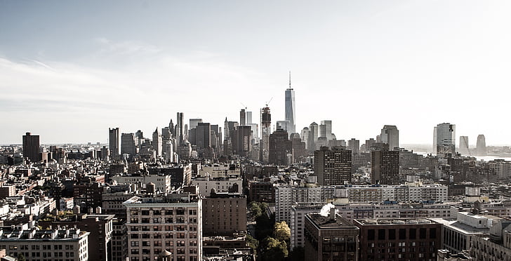 nagyváros, város, Amerikai, Skyline, városi, Manhattan, NYC