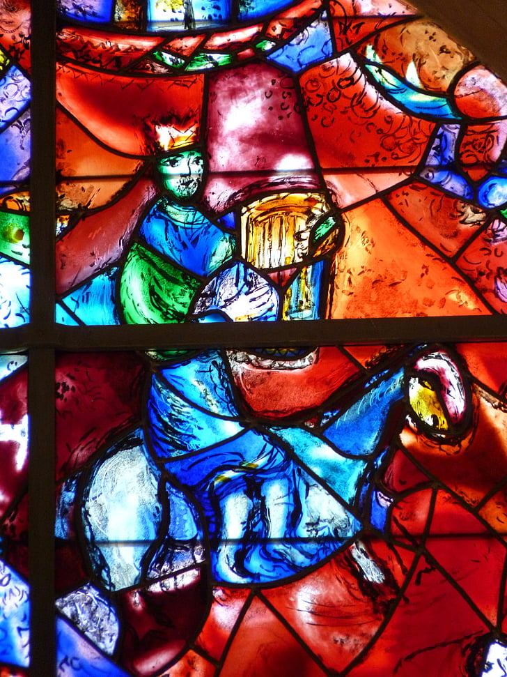 kostelní okno, Marc chagall, barevné, okno, sklo, Barva, světlo