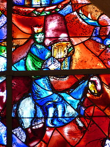 kirkens vindue, Marc chagall, farverige, vindue, glas, farve, lys