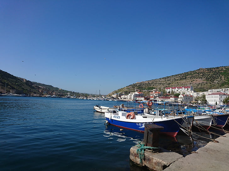 mare, Crimea, Balaclava, Mar Nero, Sevastopol, Barche