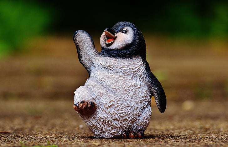 pingüí, figura, valent, déco, animal, dolç, dansa