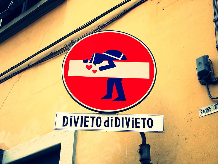 Italia, segnali stradali, segni, Firenze