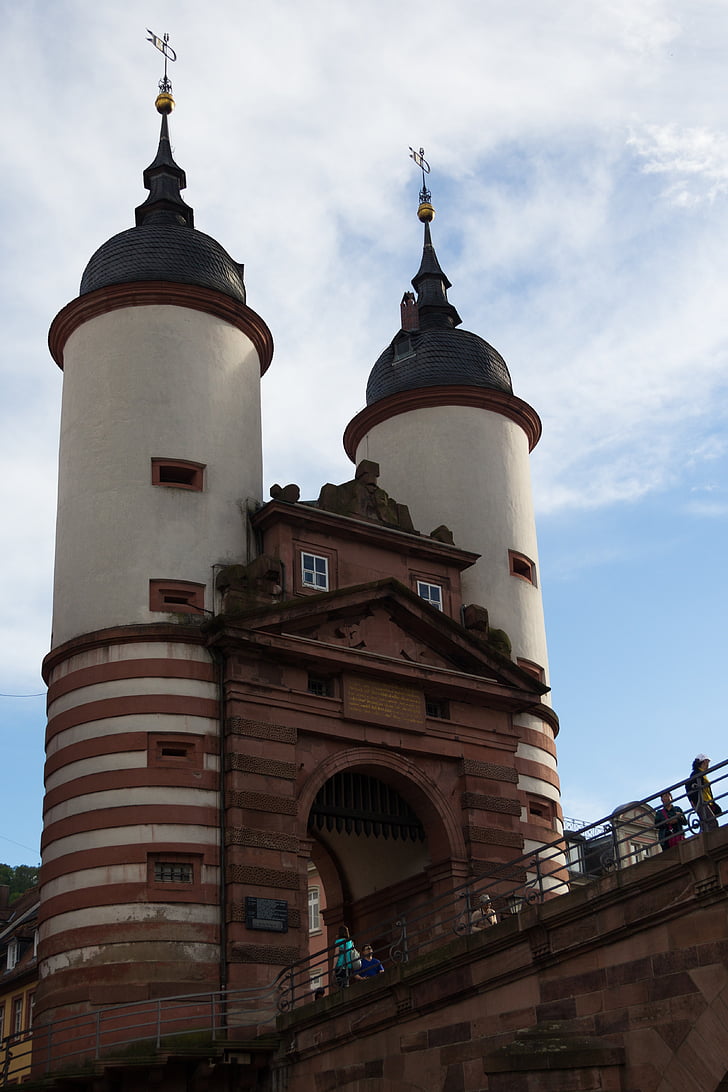 Most port, Heidelberg, haspeltor, Německo, věž, Burg, Architektura