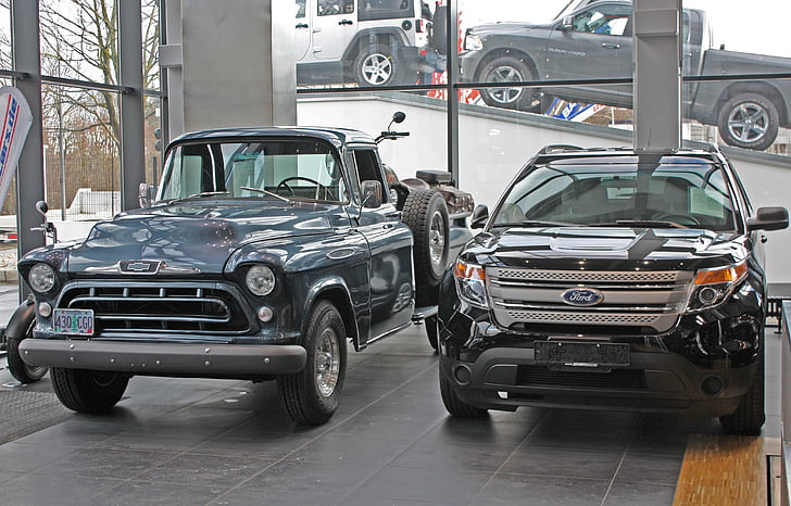 Pick-up, Ford, Chevrolet, clássico, veículo, Automático, automóvel