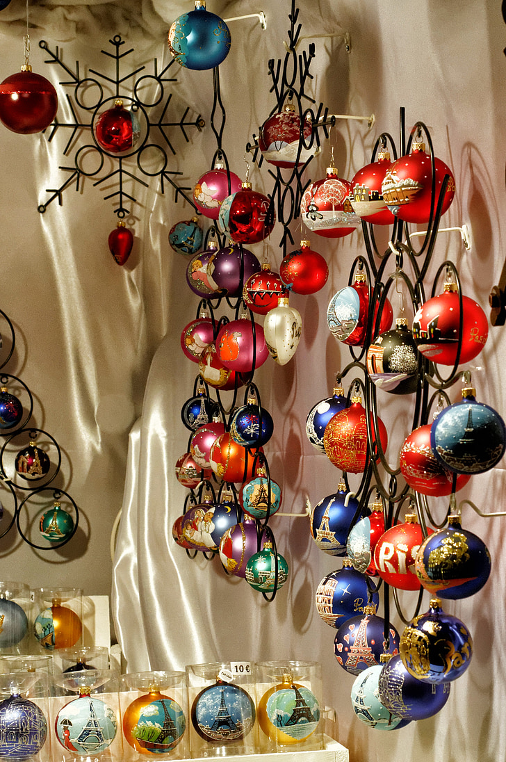 decoration, christmas, bowls, color, christmas market