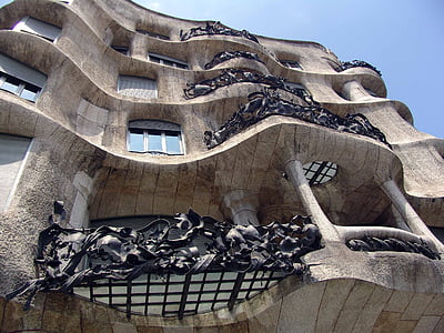konst, arkitektur, kul, fasad, Barcelona