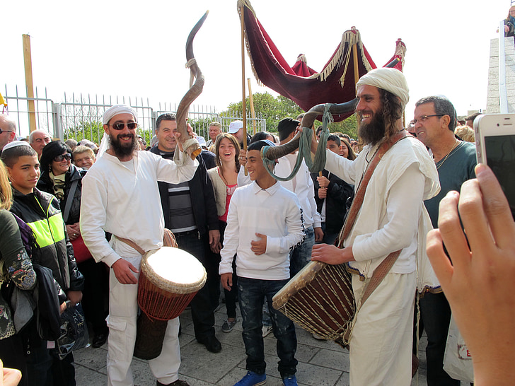 Jerusalem, Israel, Festival, jueus, dansa, jueu, alegre