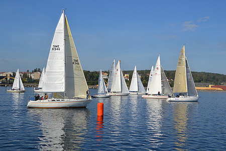 парусні човни, Вітрильний спорт гонки, Швеція, води, човни, літо, härnösand