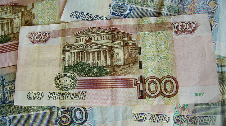 rublos, dinheiro, bilhetes, Rússia