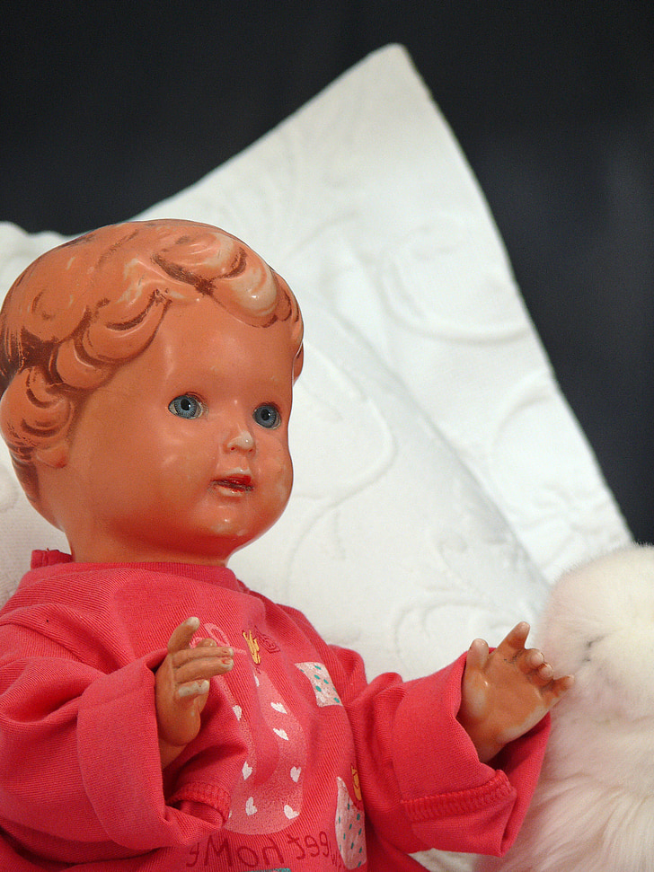 boneka, lama boneka, schildkröt boneka, mainan anak-anak, mainan lama, kepala, Gadis