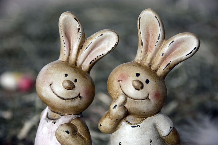 Veľkonočný zajačik, králik, Veľkonočné, jar, láska, Hay, slamy
