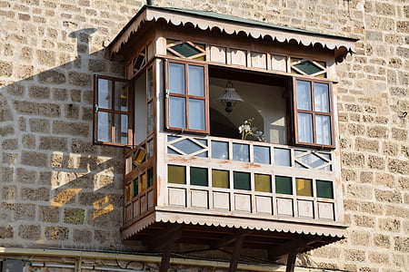 sporgenza, finestra, parete, vecchio, costruzione, Casa, telaio