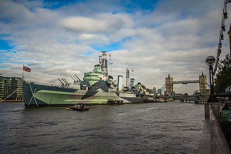London, Themsen, skib, Tower bridge, Panorama, i USA