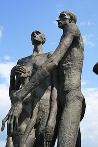 posągi, ofiary Holokaustu, ludzie, cierpienie, tragiczne, ciemne, czarny
