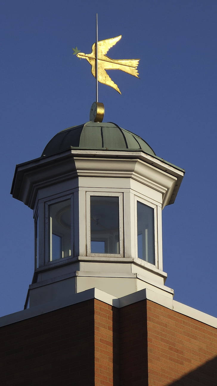 weather vane, cupola, roof, architecture, belfry, building, schlow library