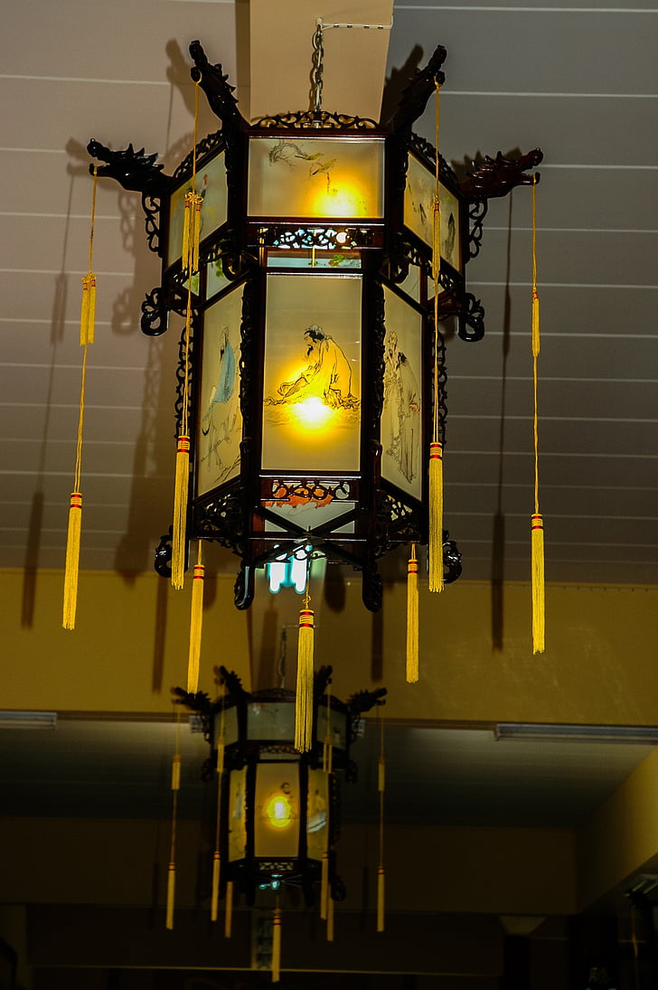 mennyezeti lámpa, függő lámpa, antik, thai